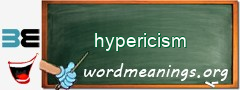 WordMeaning blackboard for hypericism